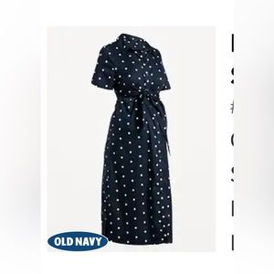 Old Navy Maternity Small Front Tie Navy Dress